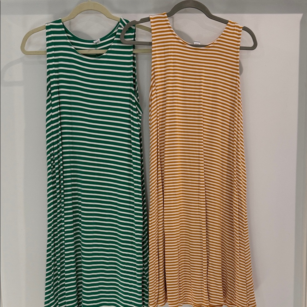 Old Navy 2 Pack Striped Sleeveless Jersey Dresses